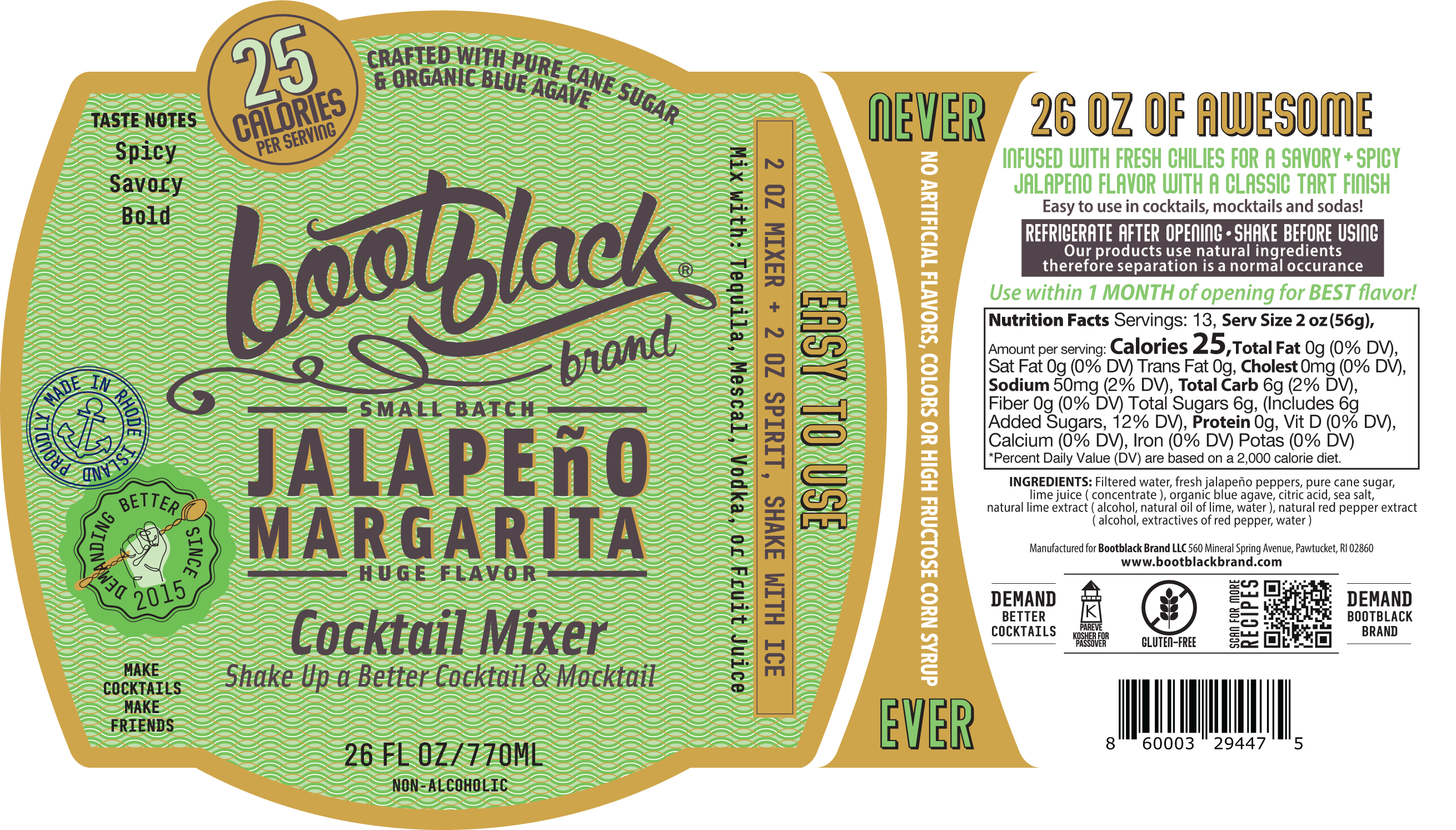 Jalapeño margarita cocktail mixer