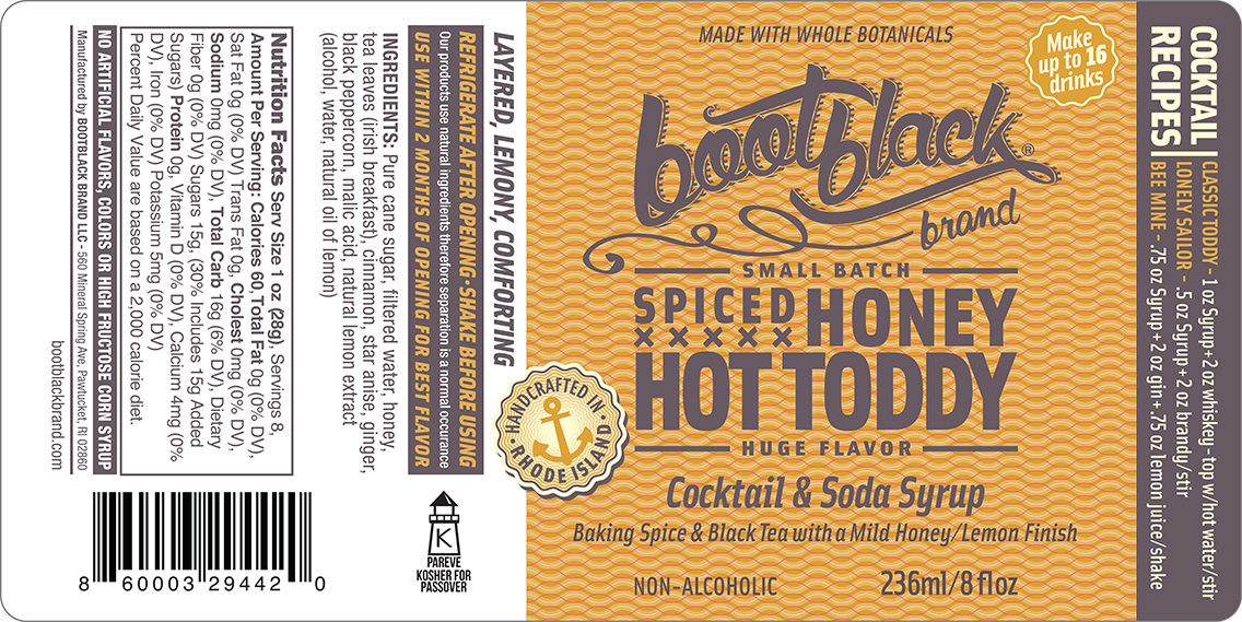 LIMITED SEASONAL SYRUP!    Spiced Honey Hot Toddy Cocktail Syrup - 8 OZ