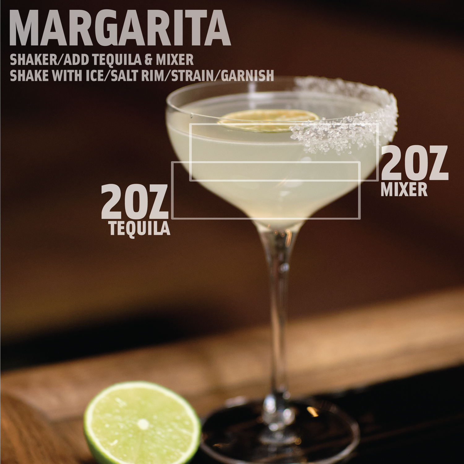 Salt rim margarita cocktail